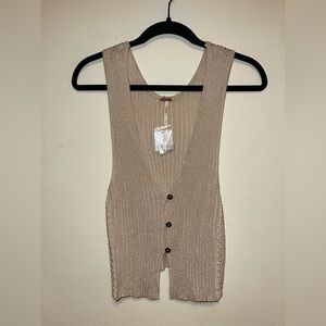 Free people new with tags metallic seascape vest